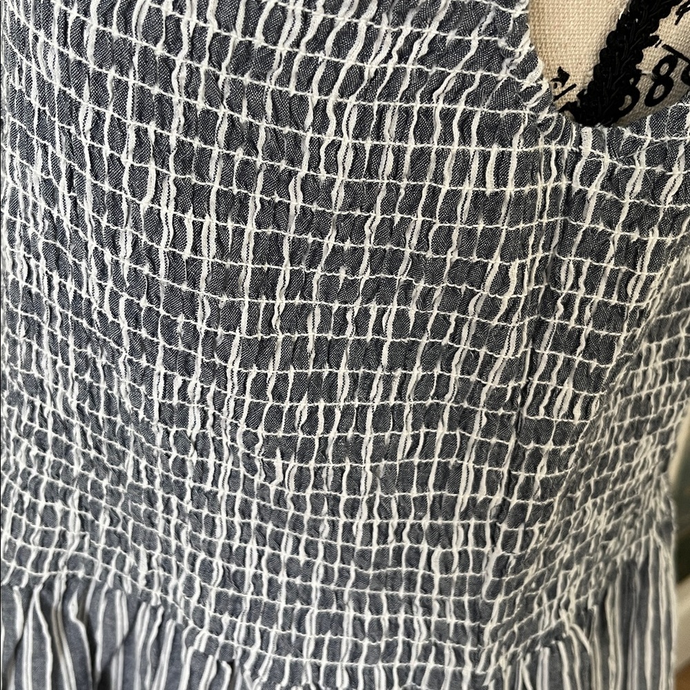 French Connection Blue and White Striped Mini Dress - Picture 9 of 13